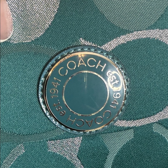 Unique Coach | Teal Silver Grey Classic C’s Crossbody Bag F20430 - Unique - EUC - Picture 6 of 11